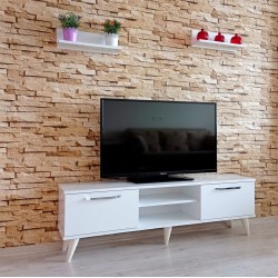 Mobilya Sepeti (Ms10) Duvar Raflı Tv Sehbası,Tv Ünitesi Beyaz